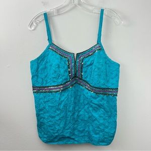Vintage Y2K Eyelet Camisole Top Embellished